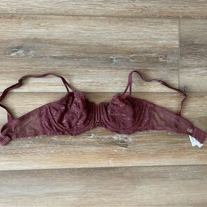 auden 34c burgundy unlined underwire bra